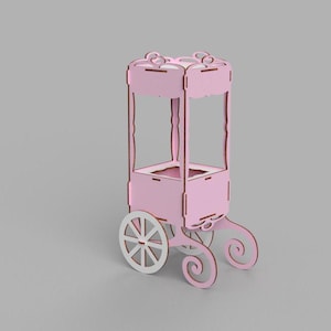 キャンディ カート、ケーキ スタンド、ケータリング カート プラン、お菓子の台車、CNC 用デジタル ベクトル ファイル、小型キャンディ カート、キャンディ バー スタンド 3、4、6、8 mm。