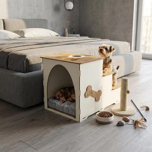 Dog House SVG Plan: Wooden Stairs For Cat/Dog Pet Furniture (6mm, Digital Download)