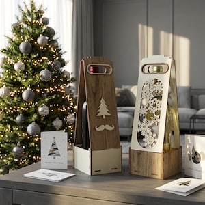 Laser Cut Wine Bottle Holder: CNC Router Files (Digital Download)