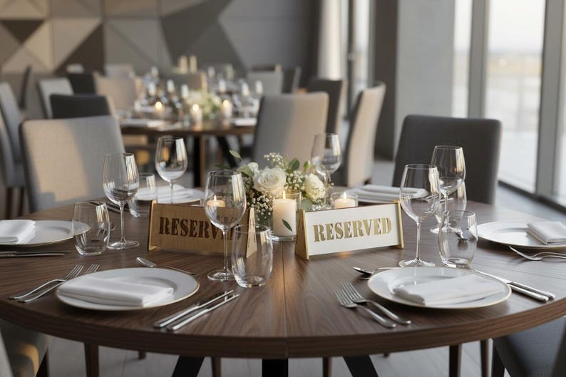 Reserved Table Sign Svg Modern Reserved Table Signs SVG, Laser Cut Files, Event Decor (digital ...