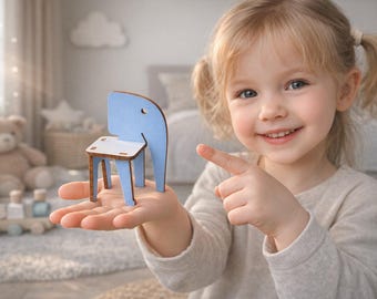 Elephant Doll Chair Laser Cut File, 1:12 Scale Miniature Furniture SVG (Digital Download)