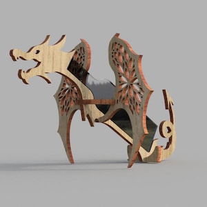 Dragon Wine Holder Dragon Laser Cut bestanden SVG DXF ai bestanden pdf-bestanden Wine Stand svg blauwdruk router Bottle Holder Stand Home Decor 10 mm.
