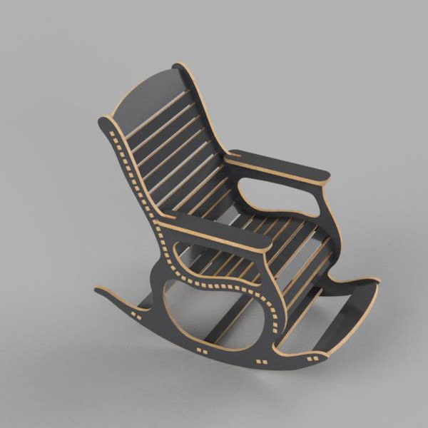 Wooden Armchair Rocking Chair Template Rocking Chair Svg Dxf Cdr File Glowforge Laser Machines Digital Cut Plans Plywood- 17 mm.