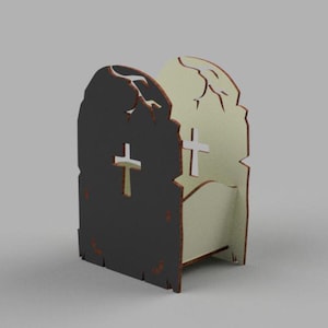 Halloween box svg template Candy holder svg Halloween treat holder RIP box template Halloween sweet box svg 3, 4, 6 mm.