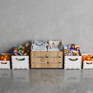 Small Rustic Wood Crate  Laser Cut Files: DIY Storage Organizer SVG 7 Sizes Digital Download