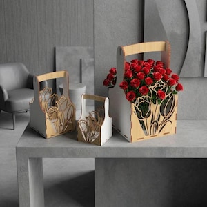 CNC lasergesneden plattegrond, bloemdessin, 3 maten (digitale download)