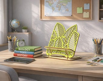Laser Cut Book Stand File: CNC Router Vector Plans (4.0 mm)