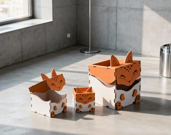 Fox geschenkdoos lasergesneden bestanden, houten kist Svg Dxf Ai (digitale download)