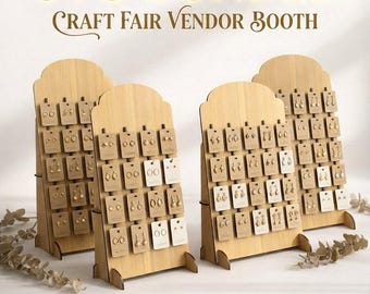 4 Sizes Earring & Keychain Display Stand SVG Bundle, Peg Board Craft Fair Vendor, 4mm 6mm, Laser Cut Files Glowforge xTool