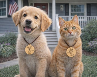 Pet ID Tag Bundle SVG, Dog Cat Collar Charm Laser Cut Files (Digital Download)