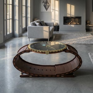Clock Coffee Table CNC Plans | Round Numbered Woodworking DXF SVG Files 15mm (Digital Download)