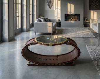 Clock Coffee Table CNC Plans | Round Numbered Woodworking DXF SVG Files 15mm (Digital Download)