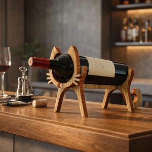 Laser Cut Cat Wine Holder 10mm (cnc, dxf, cdr, svg)