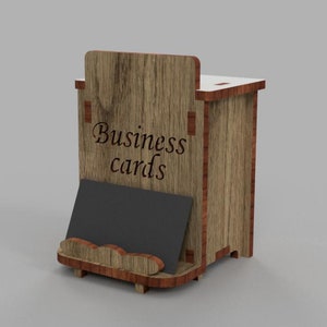 Visitekaarthouder Svg Business Desk-kaarthouder laserbestanden Creditcardhouder voor Glowforge Lightburn XTool Lasergesneden Svg-bestanden 6 mm.