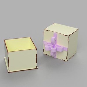 Laser Cut Boxes with Lid box Wooden Gift Box Laser Cutting Files SVG 4 sizes