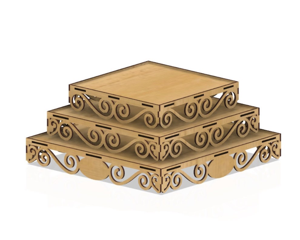 Svg Cake Stand Vector Dxf Cdr for Laser Cut Project Cake Plate Etsy