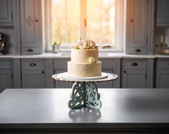 Vintage Ornate Cake Stand SVG, Wedding Pedestal Laser Cut Files, Elegant Dessert Stand DXF, Digital Download
