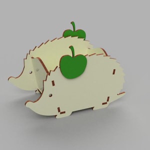 Hedgehog box laser cut file bowl template cnc wood flower box- svg dxf cdr ai formats - 3, 4, 6 mm.
