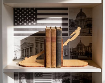Laser Cut Bookend CNC Plan: Book Lover SVG (8mm, Digital Download)
