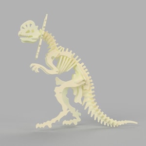 Dilophosaurus Dinosaur skeleton 3D Puzzle Model Vector files laser cut file instant download digital file dino Template File  3, 4, 6, 8 mm.