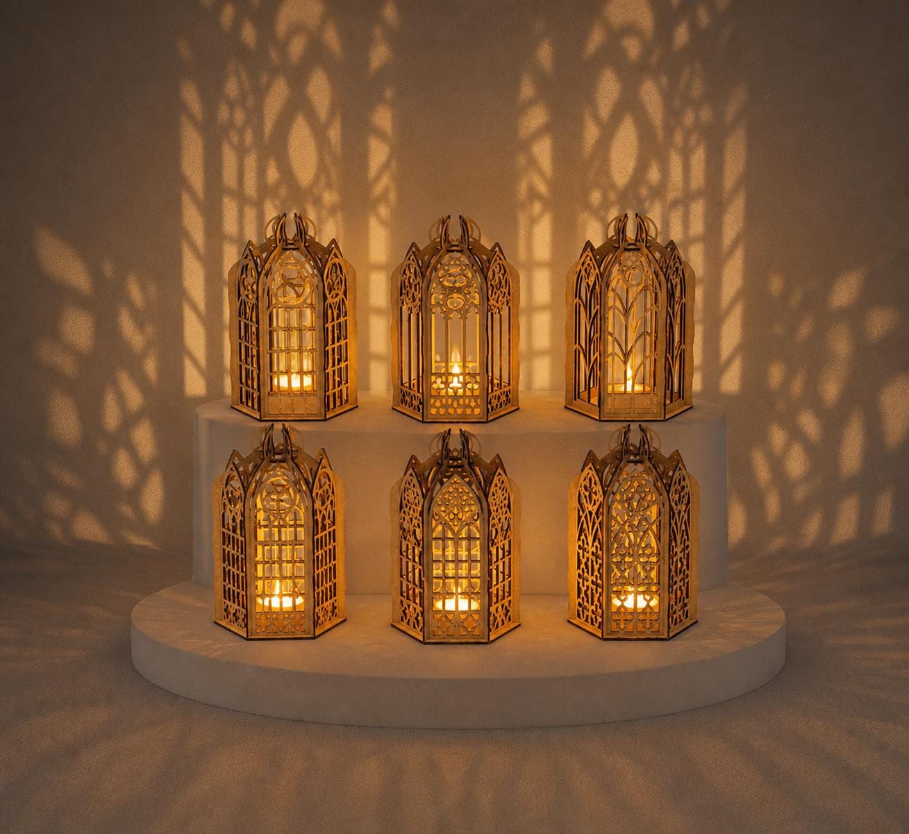 Gothic Lamp Vector Gothic Lantern SVG Bundle: Cathedral Shadow Lamp, Wedding Decor ...