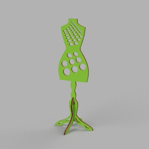 jewelry holder svg girl mannequin stand - ai cdr svg dxf -Vector file laser cut - 4, 5, 6 mm.