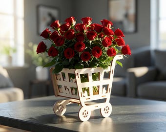 Wooden Flower Girl Basket Svg Laser Cut template 3 sizes (Digital Download)