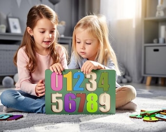 3D Montessori Number Puzzle SVG, Laser Cut File, Preschool Math Game (Digital Download)