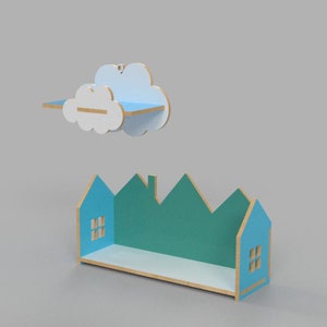 Cloud book shelf 8 mm Nursery book shelf decor Kids Room Shelves Wooden Cloud Shelf Nursery Cloud Decor Kids Furniture House shelf