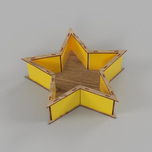 Fichiers découpés au laser boîte étoile Glowforge SVG fichiers boîte en bois étoile en bois boîte svg Glowforge svg cricut boîte en bois dxf - 3 mm
