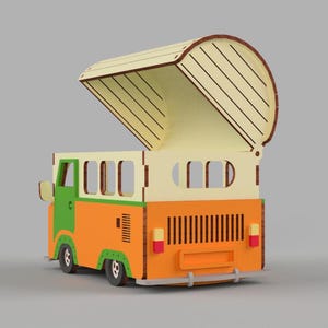 Caja de almacenamiento con forma de autobús para juguetes de niños, soporte portátil para juguetes, modelo de autobús, diseño de juguete de madera decorativo 3D, modelo vectorial, rompecabezas de 3, 4, 6, 8 mm.