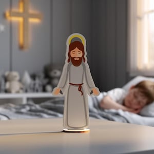 Archivo SVG de Jesús para corte láser: Adorno de rompecabezas 3D, planos para CNC (archivo digital)