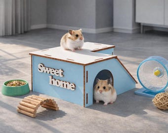 Small Pet House SVG: Guinea Pig Castle, Bunny, Rat (4,6 mm Glowforge File)