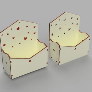 Archivo de corte de sobre de madera vector svg, caja de flores de regalo, caja de regalo de flores de sobre svg, plantilla de sobre, caja svg, caja de amor - 3, 4, 6 mm