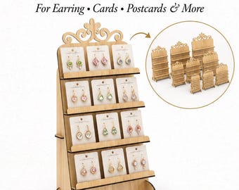 9 Retail Display Stand SVG Bundle: 4-Tier Craft Fair Vendor Booth Shelf Rack, Laser Cut Files Glowforge xTool (Digital Download)