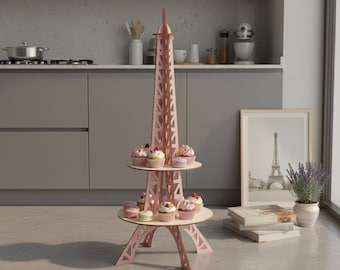 Eiffel Tower Dessert Stand CNC Plan, Laser Cut File (4mm)