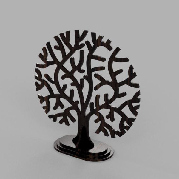 Tree Jewelry Stand Svg Jewelry Tree Stand Laser Cut Files Earring Holder Svg Earring Holder Dxf File Jewelry Organizer Svg Files - 6 mm.