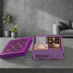 Wedding Memory Box SVG, Wooden Jewelry Box, Care Package for Her, Laser Cut Mandala, Spa Gift Basket, Keepsake Box SVG, Box Laser Cut File
