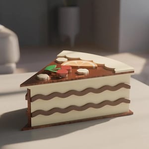 Cake Slice Gift Box SVG File: Laser Cut Wooden Template (Digital Download)
