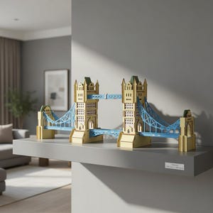Tower Bridge 3D-modell laserskuren fil: London Building SVG (digital nedladdning)