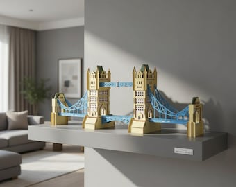Tower Bridge 3D Model Laser Cut File: London Building SVG (Digital Download)