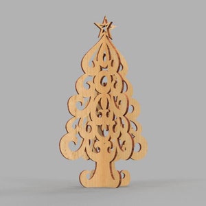 Christmas tree stands laser cut standing Christmas trees 3D lasercut pine trees laser Christmas tree décor SVG 3, 4, 6, 8 10 mm