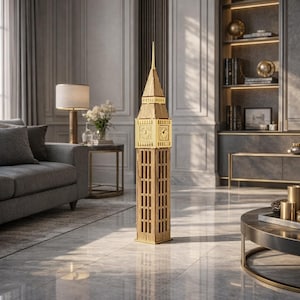 File SVG 3D per taglio laser del Big Ben – Modello in legno della Torre dell'Orologio di Londra (Download digitale)
