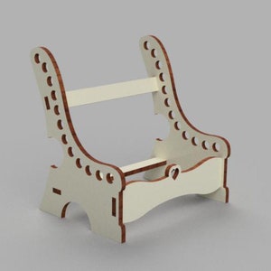 Porta-lápis em formato de banco de madeira, arquivos cortados a laser, modelo de porta-lápis, planta vetorial, SVG, DXF, Pdf, Cdr - Download instantâneo - 3, 4 mm.
