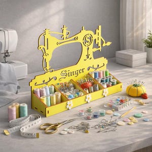 Sewing Machine Organizer SVG: Craft Box Laser Cut File (Digital Download)