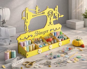 Nähmaschine Organizer SVG: Craft Box Laser Cut Datei (Digitaler Download)