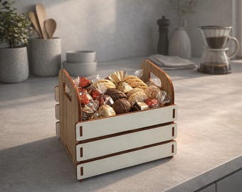 Laser Cut Plywood Box SVG: Small Stackable Wooden Crate (3 mm) (Digital Download)