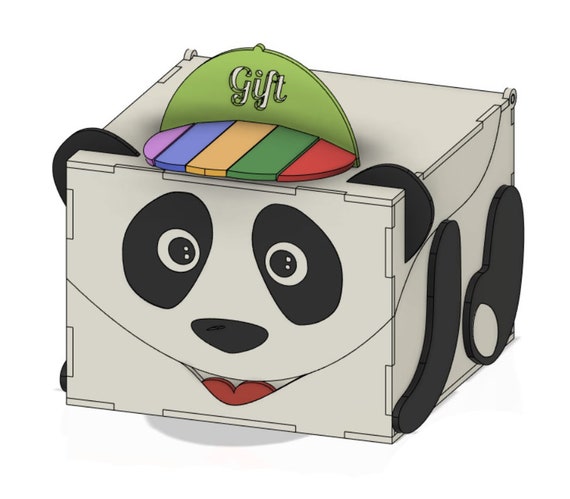 Panda Laser Cut Box Template Storage Svg for Laser Cut Cdr - Etsy