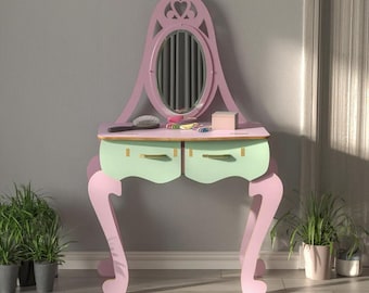 Kids Cnc Vanity Plans | Princess Beauty Station Dxf Svg (Digital Download)