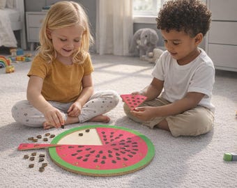 Watermelon Number Puzzle SVG, Montessori Math Toy File, Toddler Learning Game (Digital Download)